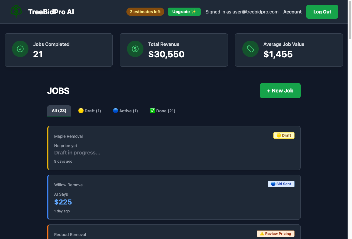 TreeBidPro - Screenshot